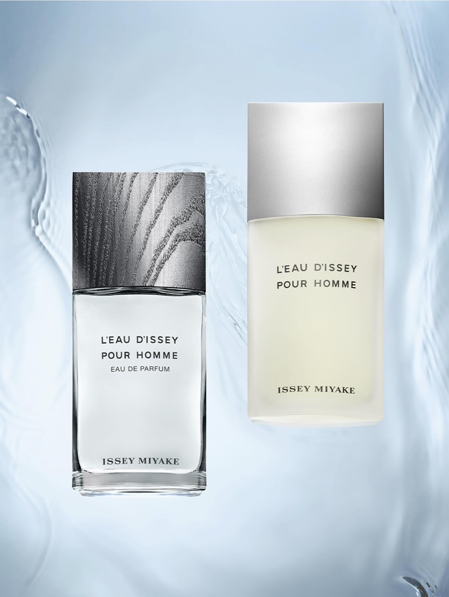 Issey Miyake L'Eau d'Issey product photo: frosted glass, brushed silver and milky white, glass, soft light, image 3 of 8